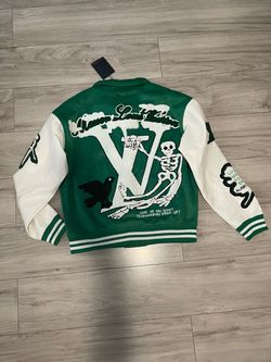 ✨ New Louis Vuitton Varsity Leather green Jacket