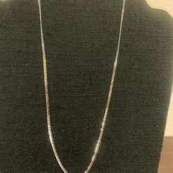 Rhodium Plated 925 Sterling Silver Curb Chain 2.3mm 20 Inches Long 