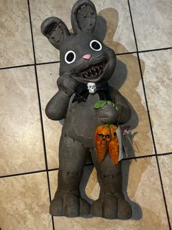 Spooky Bunny Halloween Bunny Blow Mold LED lit 2.5 Ft tall
