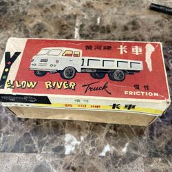 Vintage China Yellow River Transport Truck Tin Friction w/ Box MF 936