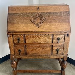 Drop front oak desk (1800’s)