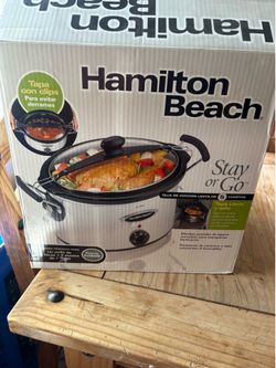 Hamilton Beach Stay or Go 5-Quart Slow Cooker Clip-Tight Sealed Li