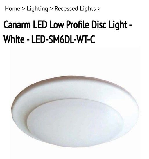 Canarm LED Low Profile Disc Light - White - LED-SM6DL-WT-C