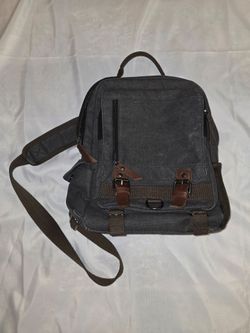 Sling Backpack Left Or Right Shoulder Charcoal Canvas