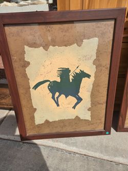 Vanguard Studios Native American Hunter and Buffalo Framed Art Set
