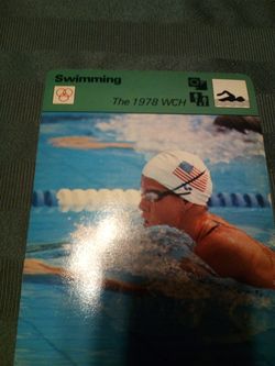 Vintage 1979 swimming sportscaster collector card /the 1978 wch (card #69-08) featuring Tracy caulkins