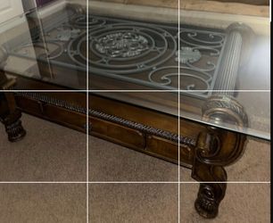 Ashley Wood/Glass Coffee Table