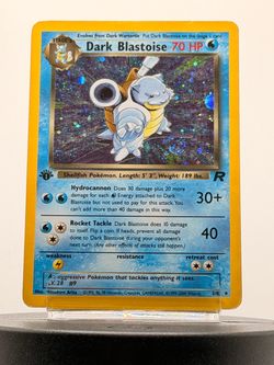1st Edition Dark Blastoise 3/82 Team Rocket Holo SWIRL Pokemon Card