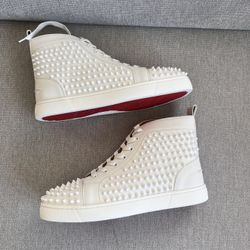 Red Bottom Men’s Shoes Size 8, 9 & 10  (white)