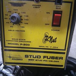 Nova Fastening System Model P-200 Stud Fuser, a solid state capacitor discharge stud welder.