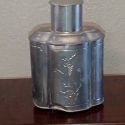Vintage Engraved Tea Canister 