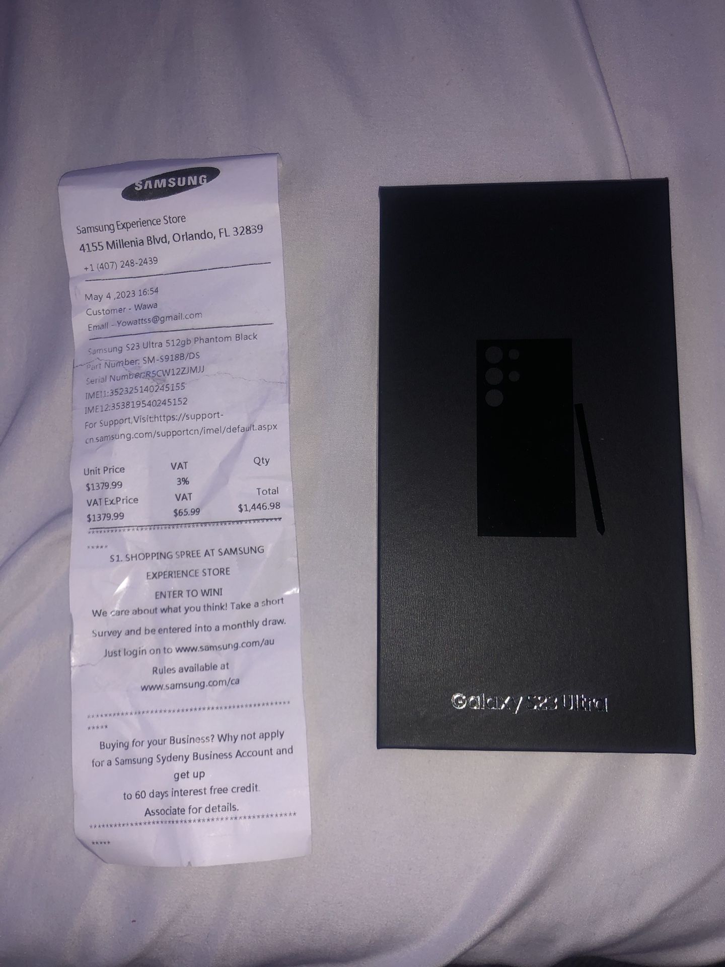 NEW Samsung Galaxy Ultra S23 In Phantom Black With Clean Serial Number And Receipt (unlocked)