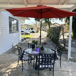 Table and umbrella