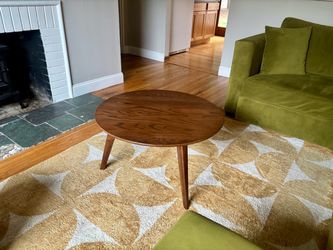 Solid Oak Modern Round Coffee Table