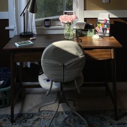 Wood Desk With Chair 