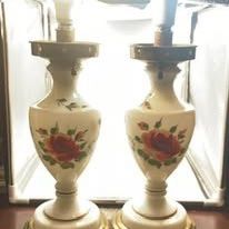 Set For Two Milk Glass Lamb