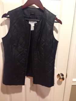 Pamela McCoy Genuine Leather Quilted Vest size S