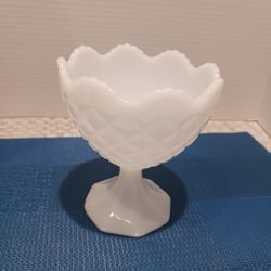 Vintage Napco White Milk Glass Candy Dish