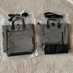 Hand Tote Bag, Dark Khaki Sheen, Matching Duo (Can Buy 1 Or Bundle For Discount)