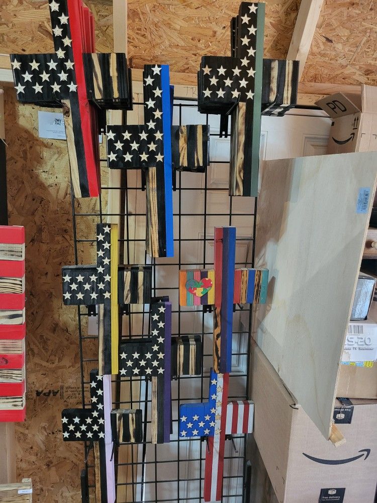 Wooden Flag Crosses