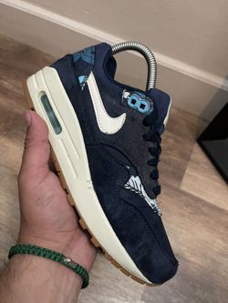 Nike Air Max 1 Print Midnight Navy Aloha Wmn Size 6.5 528898-401 Retro Shoes Art
