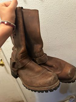 Frye Leather Harness Boots with Vibram Soles