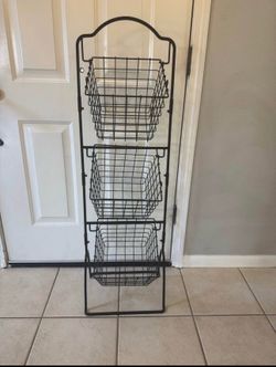 3-Tier Wire Basket Stand