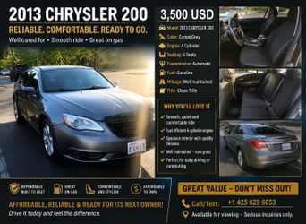 2013 CHRYSLER 200 SEDAN TOURING