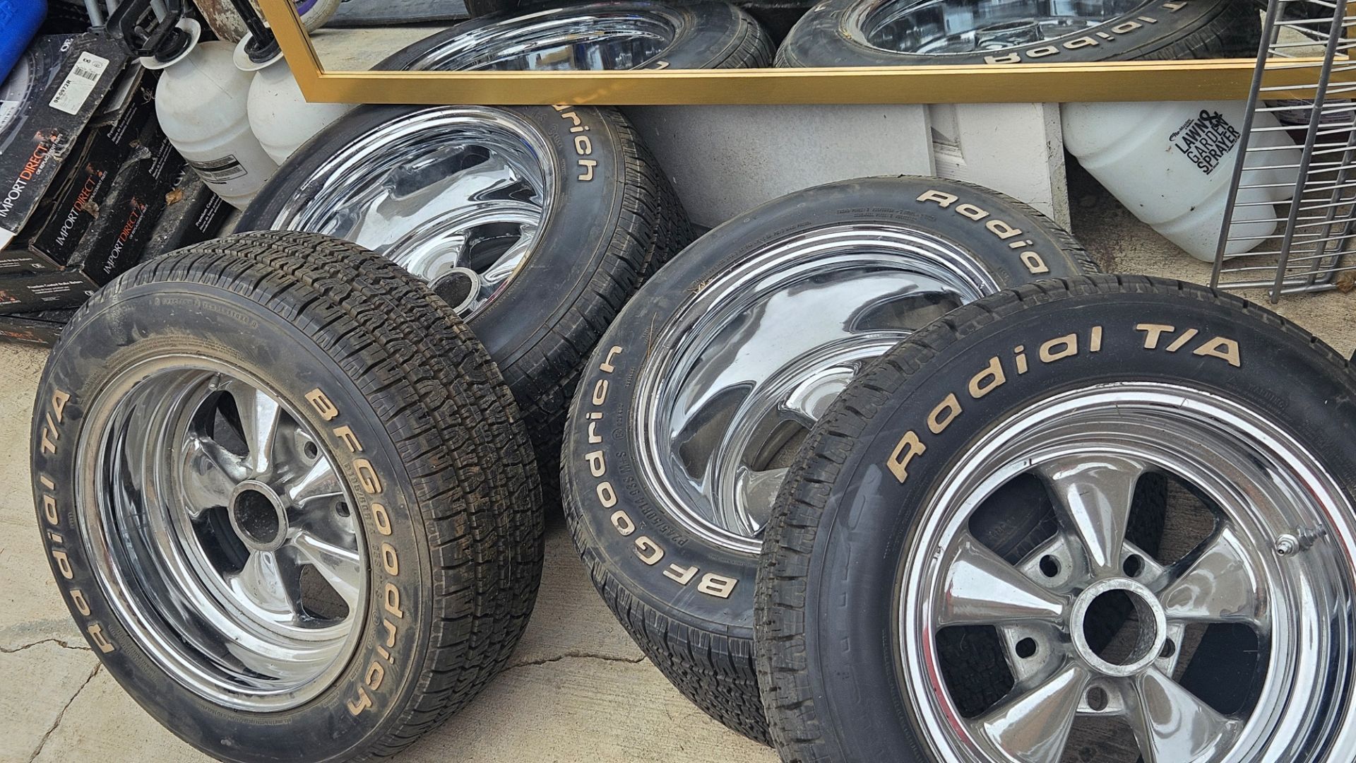 14 inch Fenton classic wheels and tires. Staggered for Sale in ...