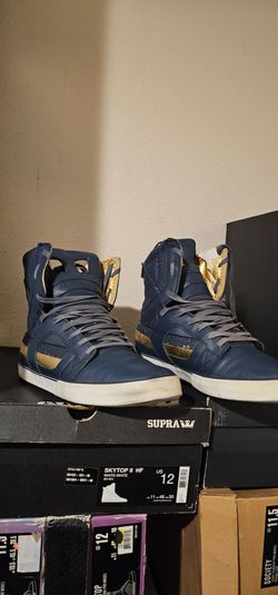 Supra Skytop II Gold/Navy blue perf no box US 12M