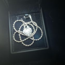 925 Silver Heart Nugget Pendant/chain