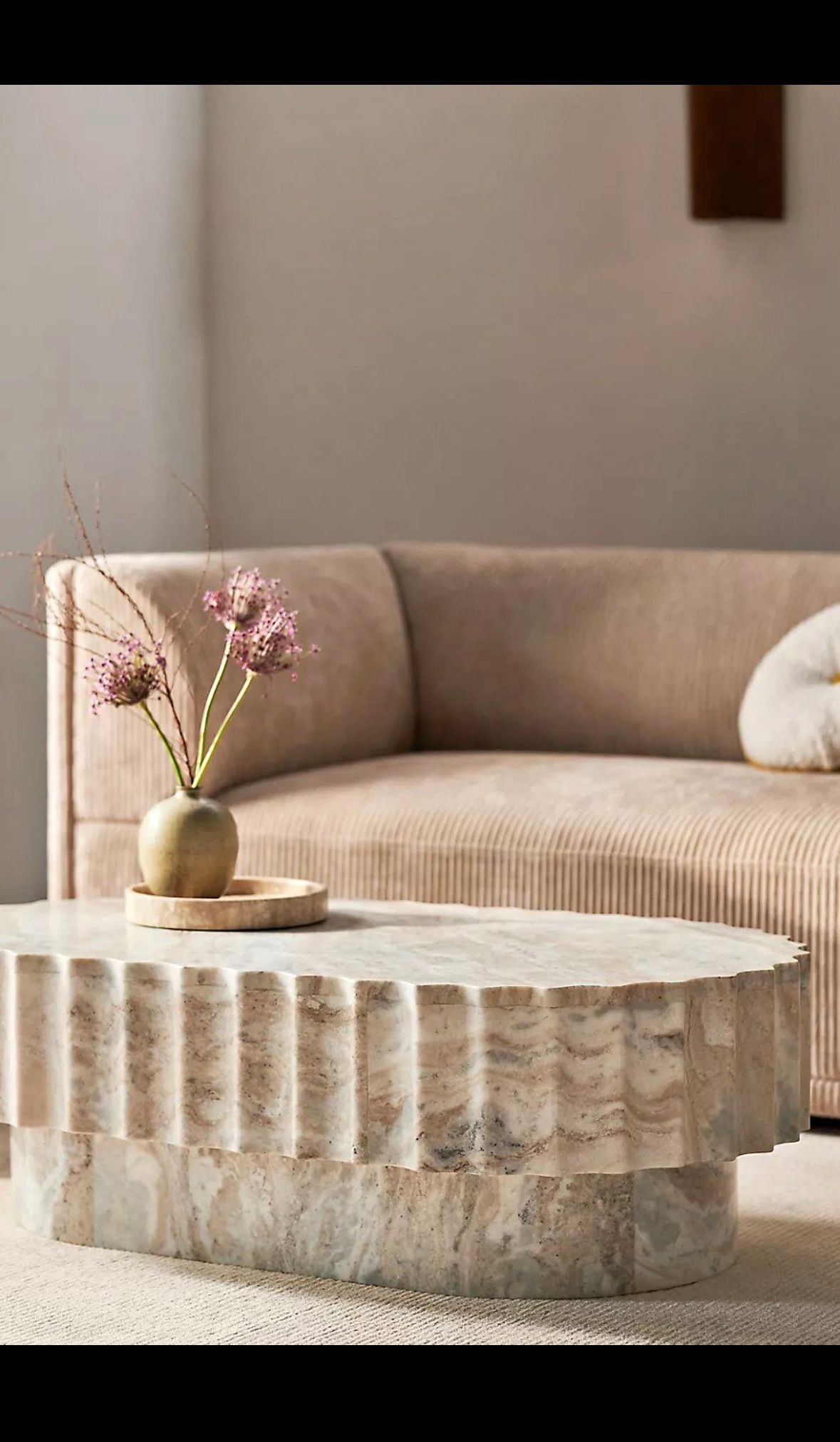 Anthropologie Jolie Oval 44" Marble Coffee Table