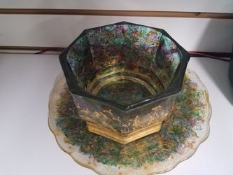 Multicolor glass bowl
