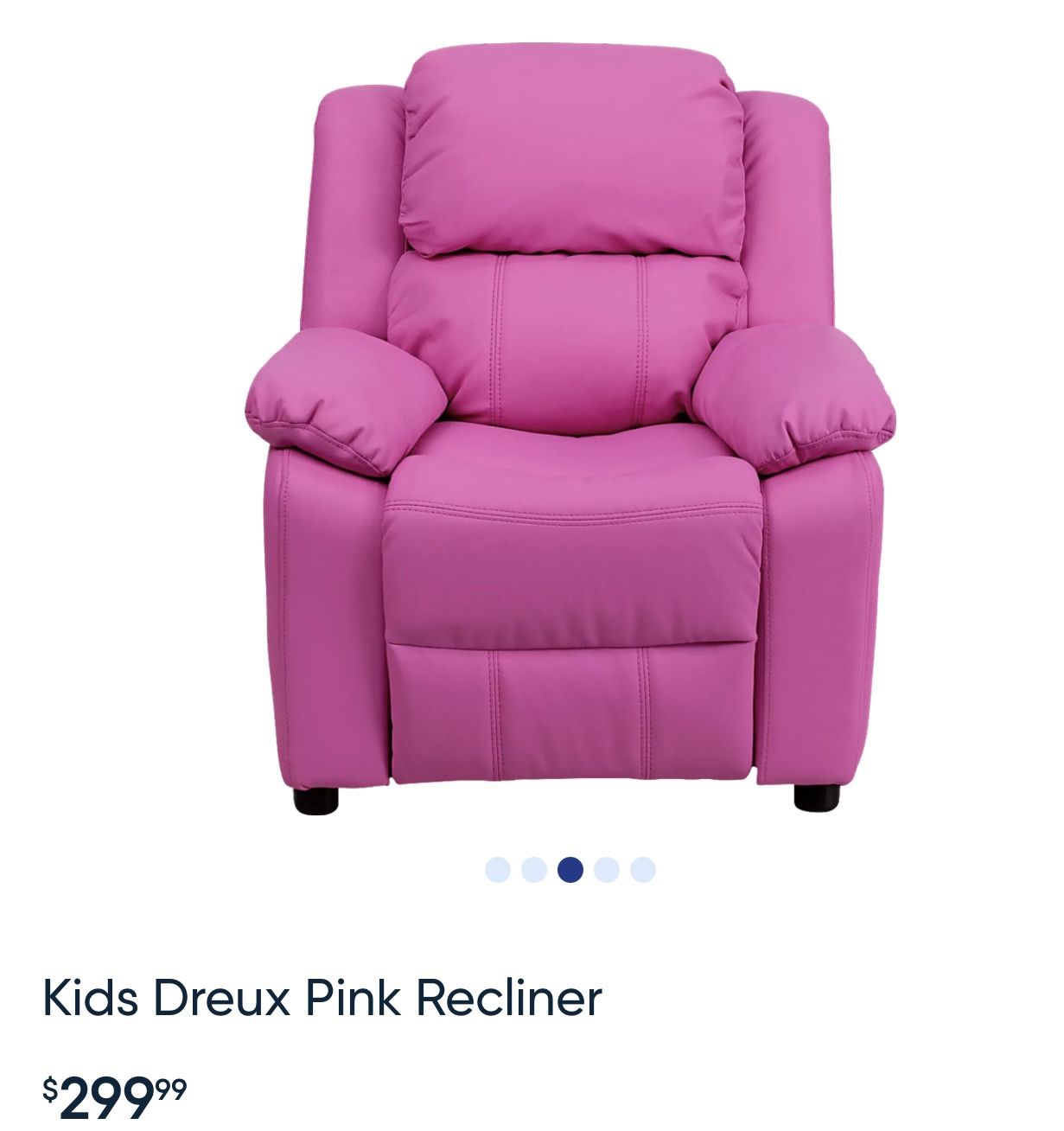 Used Only Few Times For Vacation! Like New! Kids Dreux Pink Recliner Light Pink!