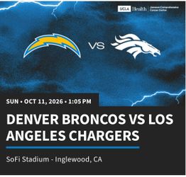 Chargers vs Broncos 10/11/26