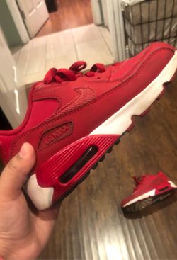 Red with white black air maxes