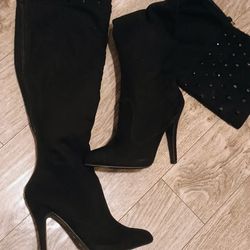 Black Women Over The Knee Boots