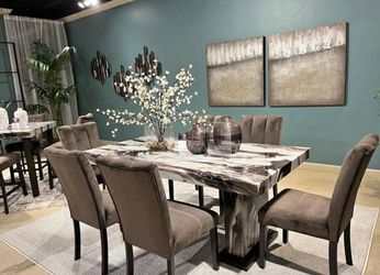 Modern Luxury Marble-Look dining Set Starts @ $799.00