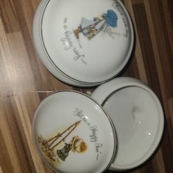 Vintage Holly Hobbie Porcelain Trinket Dish