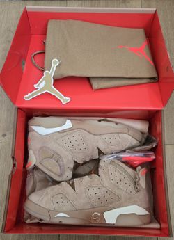 For Sale: 
Brand New Never Worn Nike Jordan Retro 6  Travis Scott British Khaki Size 2y. Comes with bg and sticker. 