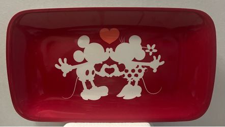 Disney Mickey & Minnie Mouse Red Melamine Serving Tray / Platter - Romance Design