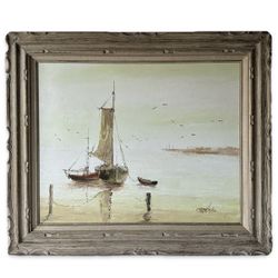 Sailboat Painting Large Size By Carballosa Original Signed