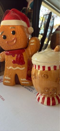 Gingerbread Man Cookie Jar and Mug Set