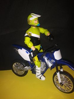 Deegan Raicer Doll with Yamaha Motorcycle and removable helmet