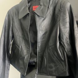 New , Women Leather Jacket Size L 