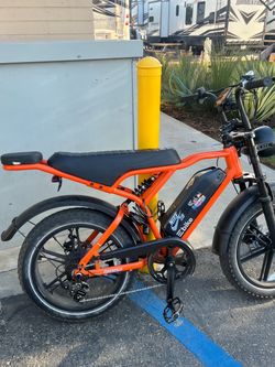Fat Tire Electric Bike Orange Frame