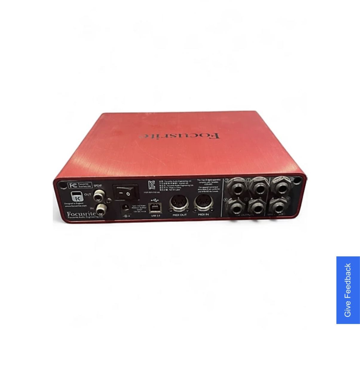Focusrite Scarlett 6i6 2nd Gen USB Audio Interface