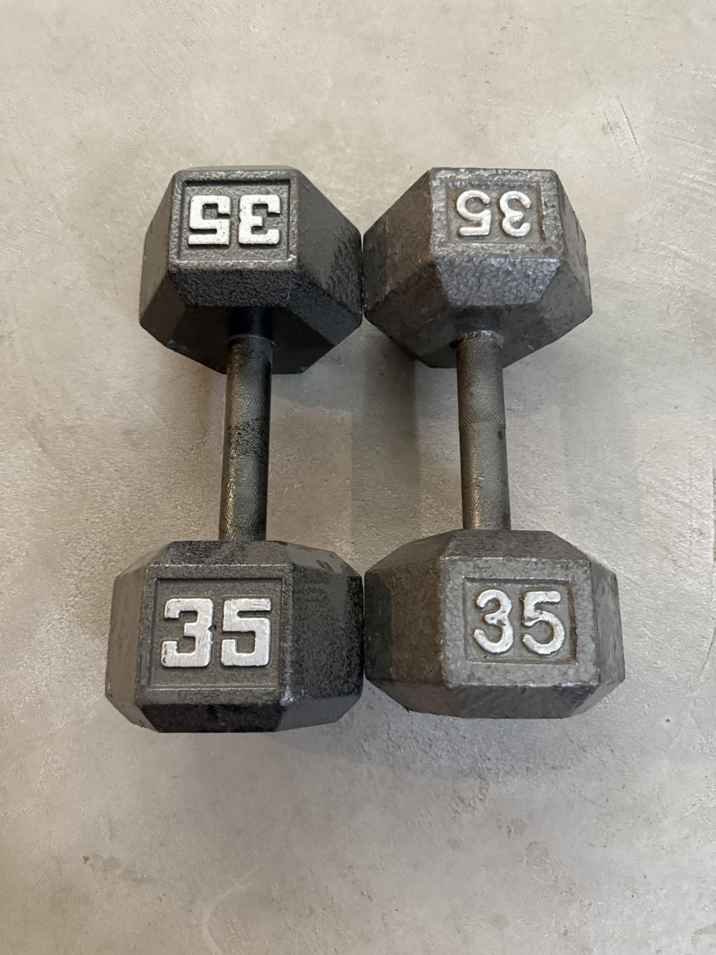 35 LB Iron Dumbbells