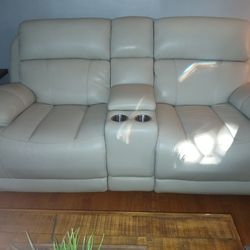 Sofa, mirror and table