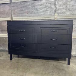 New 6 Drawer Bedroom Storage Dresser, Black